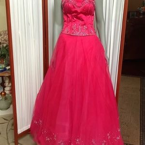 Tiffany Designs Pink Beaded Prom Dress/ Quinceanera